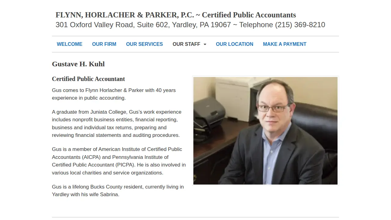 Flynn Horlacher & Parker CPA page