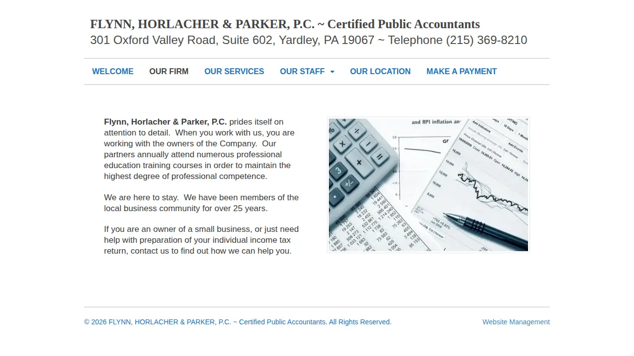Flynn Horlacher & Parker CPA page