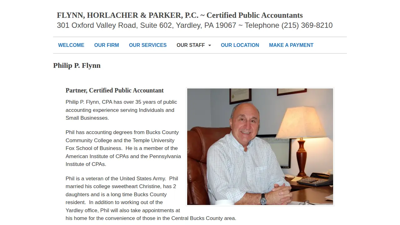 Flynn Horlacher & Parker CPA page