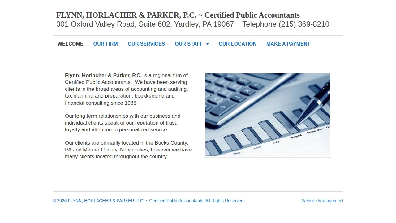 Flynn Horlacher & Parker CPA website
