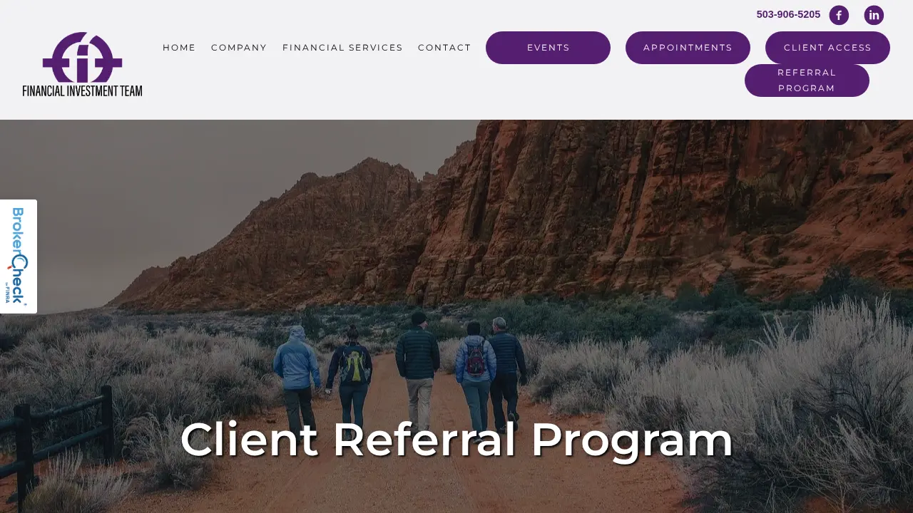 Financial Investment Team page