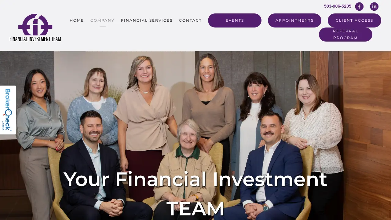 Financial Investment Team page