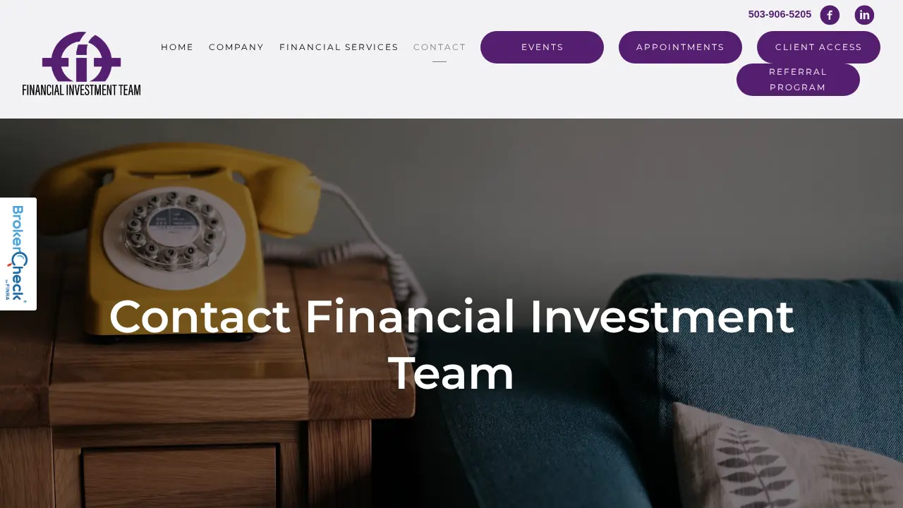 Financial Investment Team page