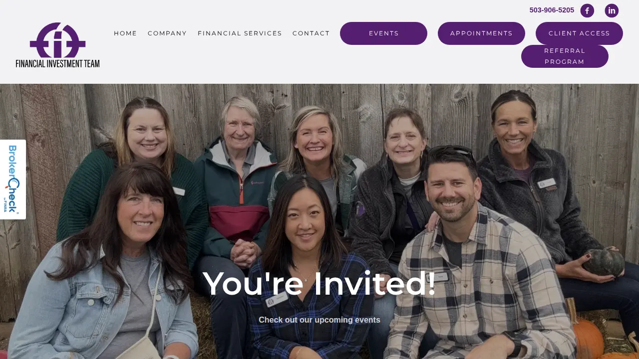 Financial Investment Team page
