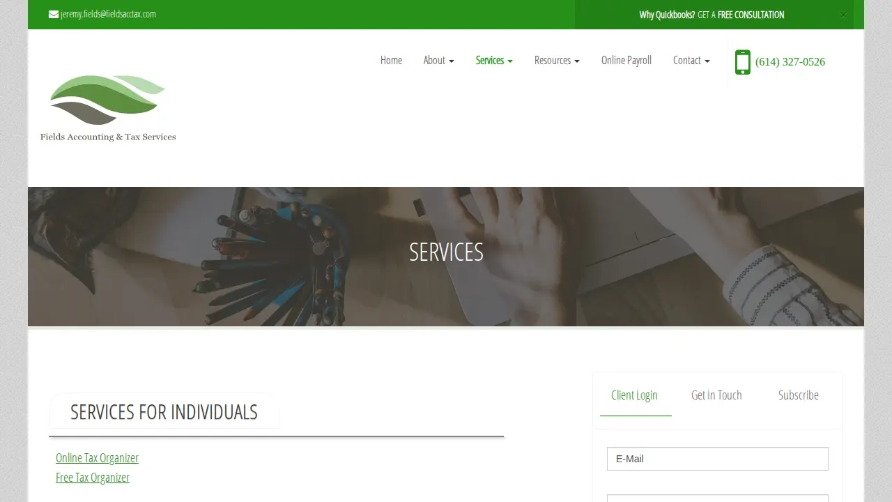 Fields Accounting & Tax Services page
