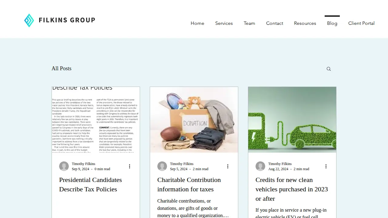 Tim Filkins CPA page