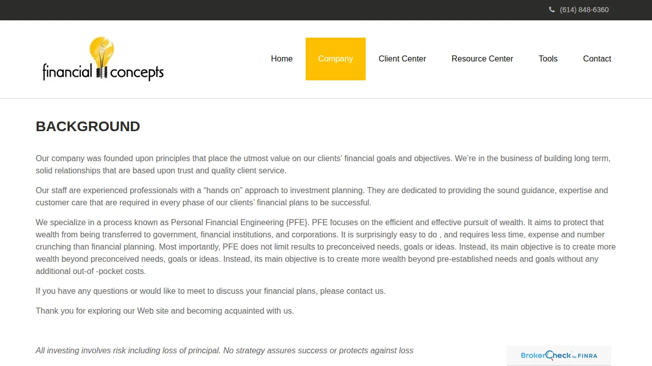 Financial Concepts page