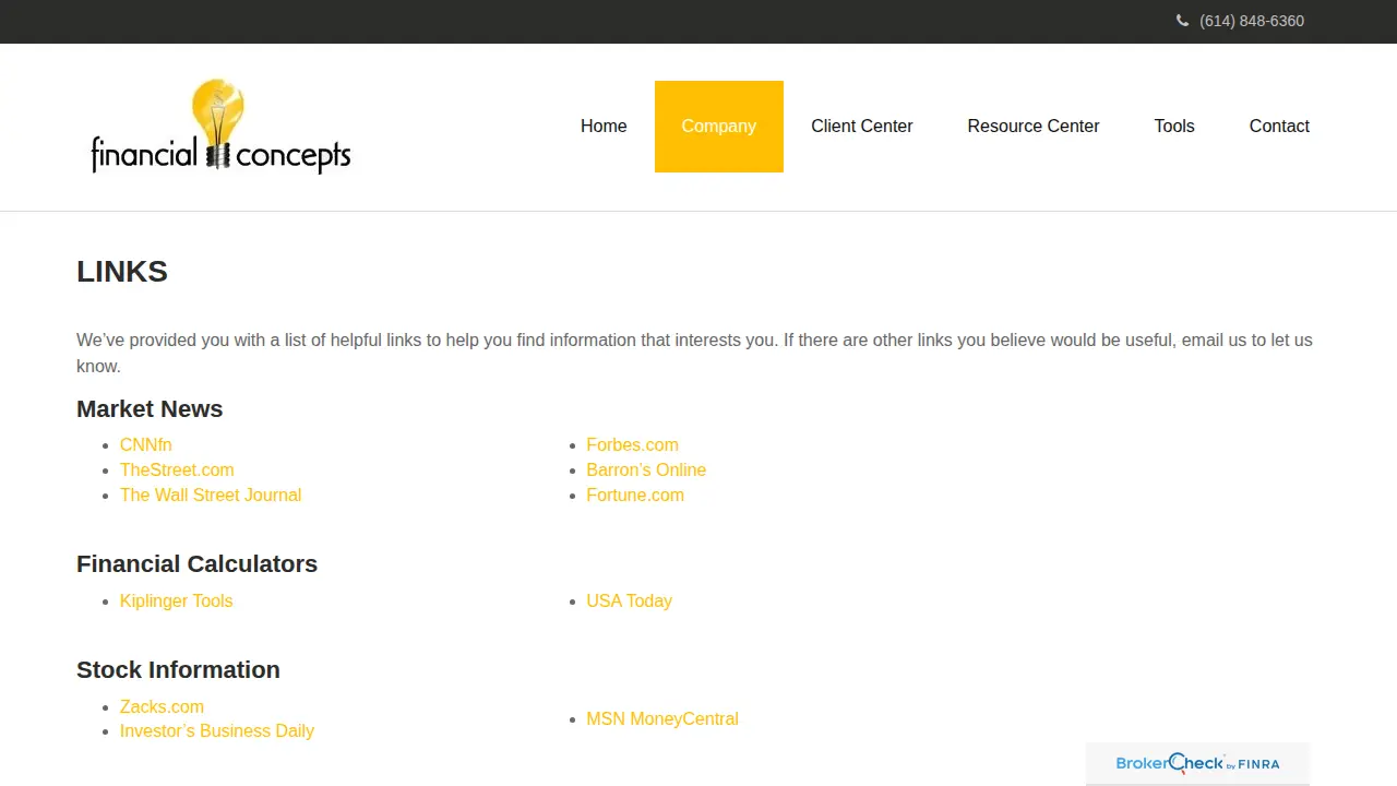 Financial Concepts page