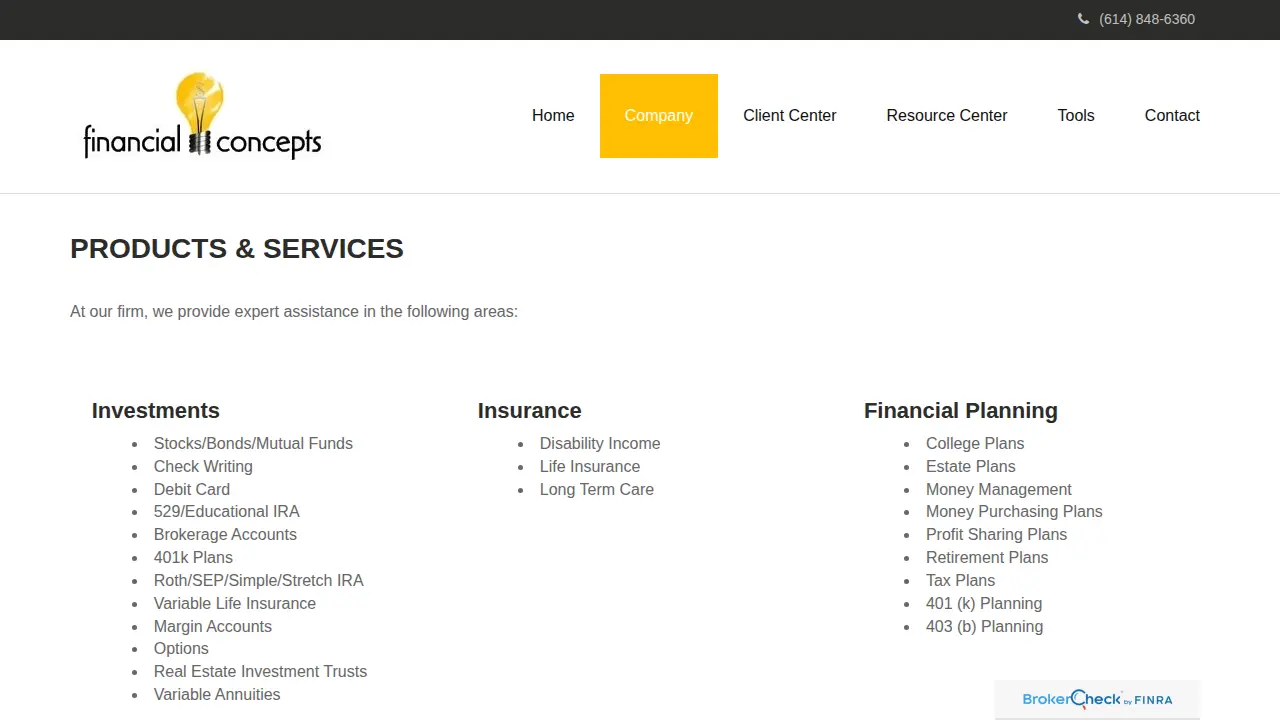 Financial Concepts page