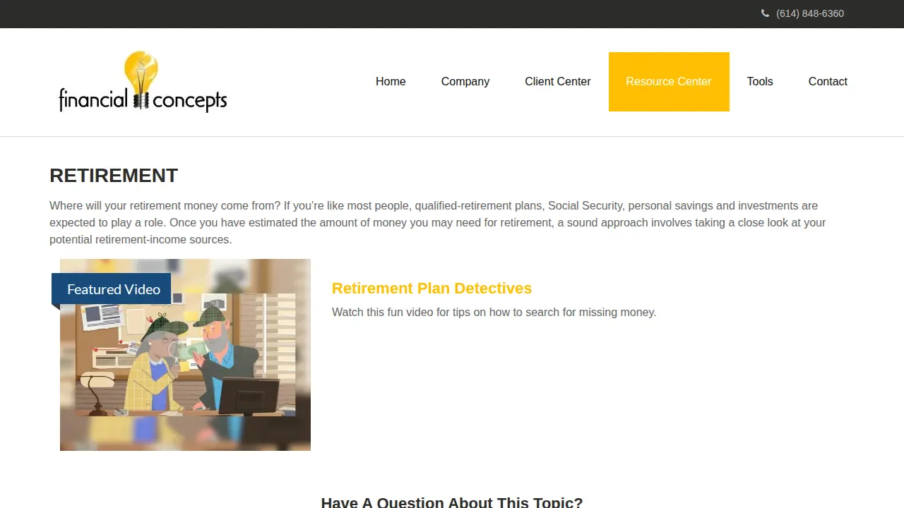 Financial Concepts page