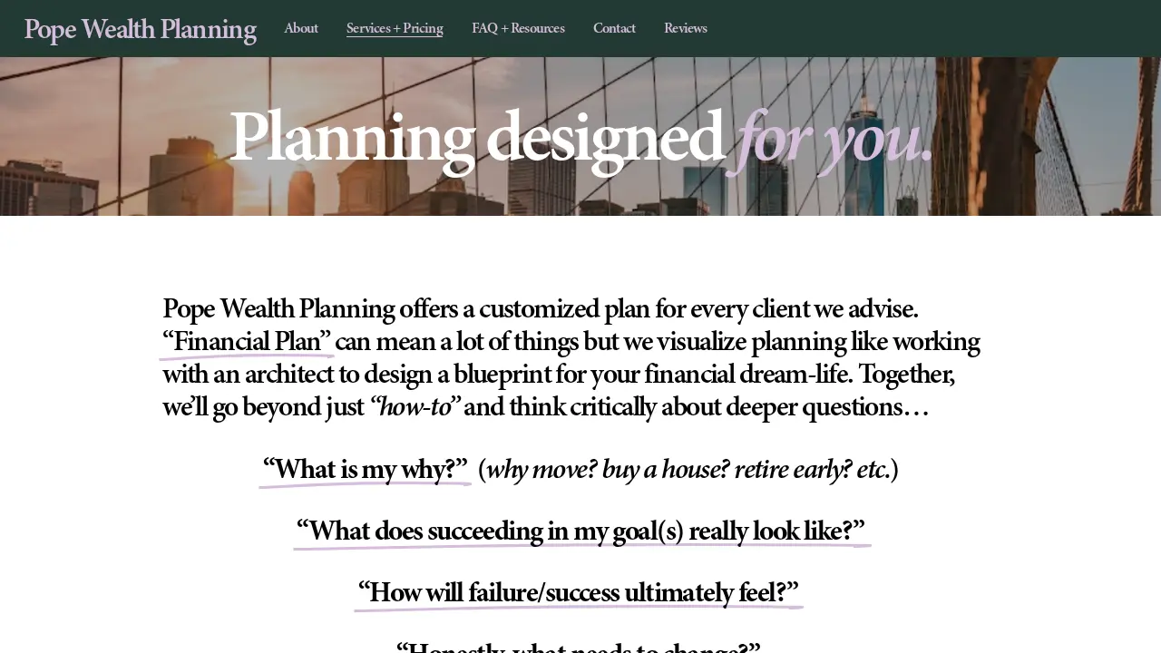 Curtis Pope, CFP | Certified Financial Planner | Financial Advisor page