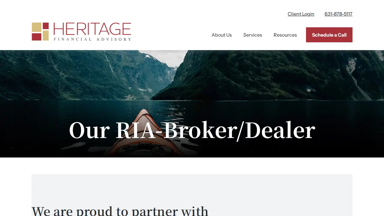 Heritage Financial Advisory page