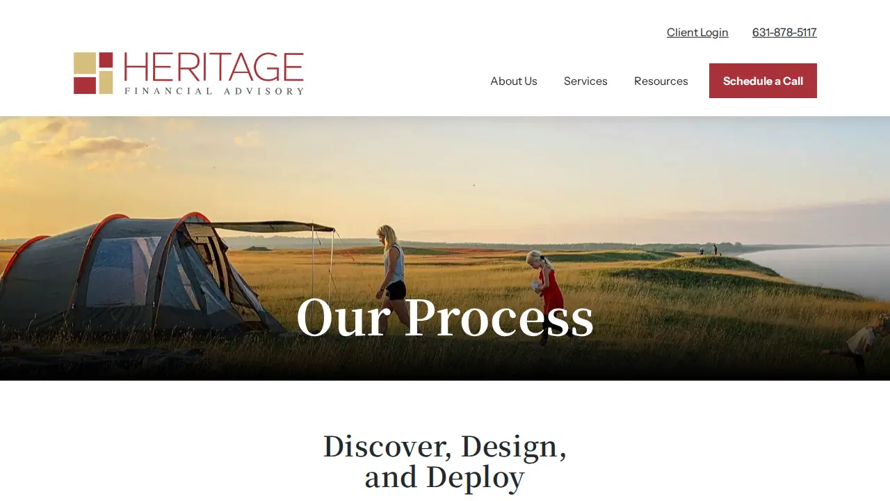 Heritage Financial Advisory page