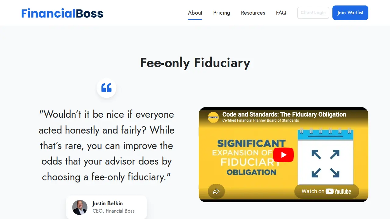 Financial Boss page