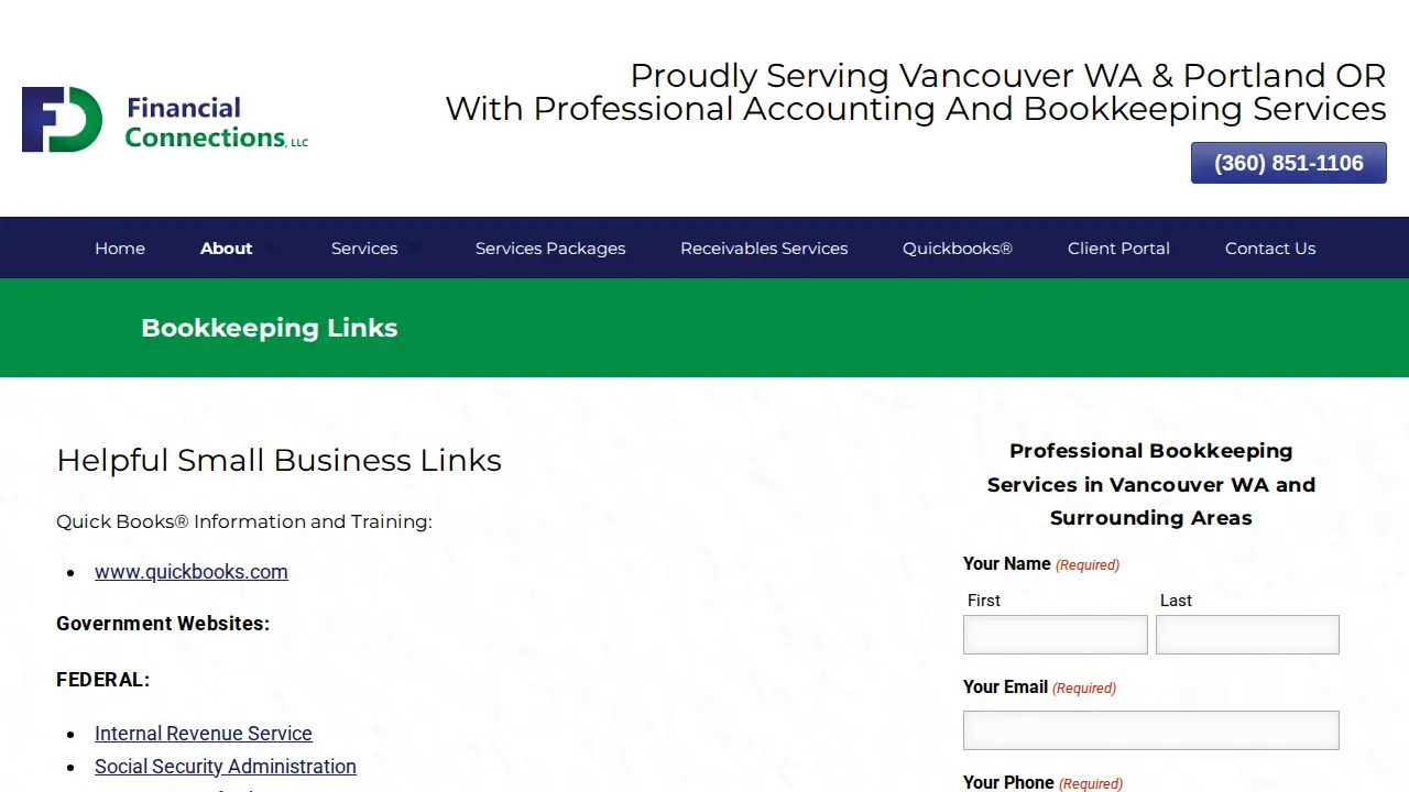 Financial Connections, LLC page
