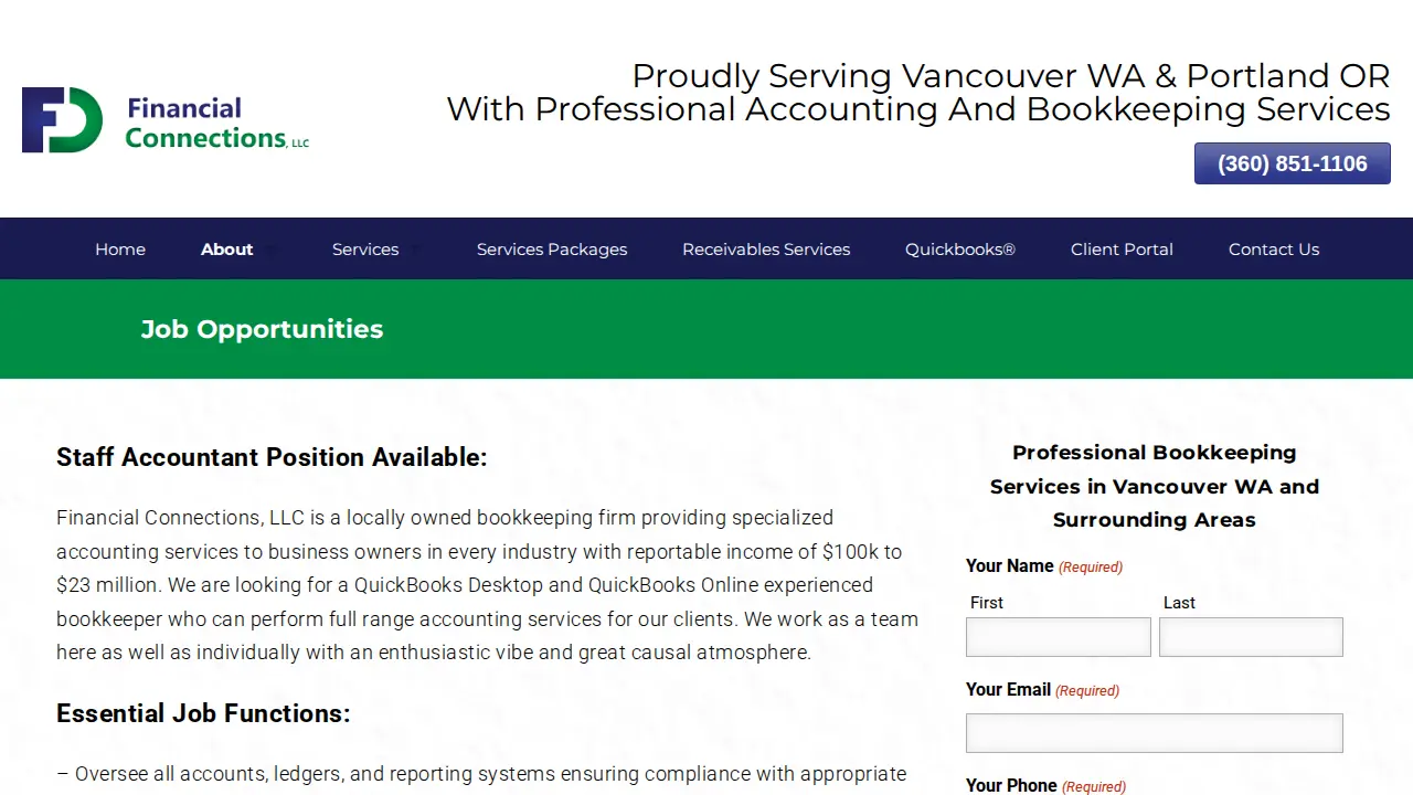 Financial Connections, LLC page