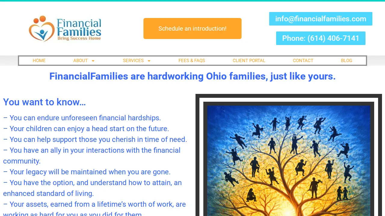 FinancialFamilies page