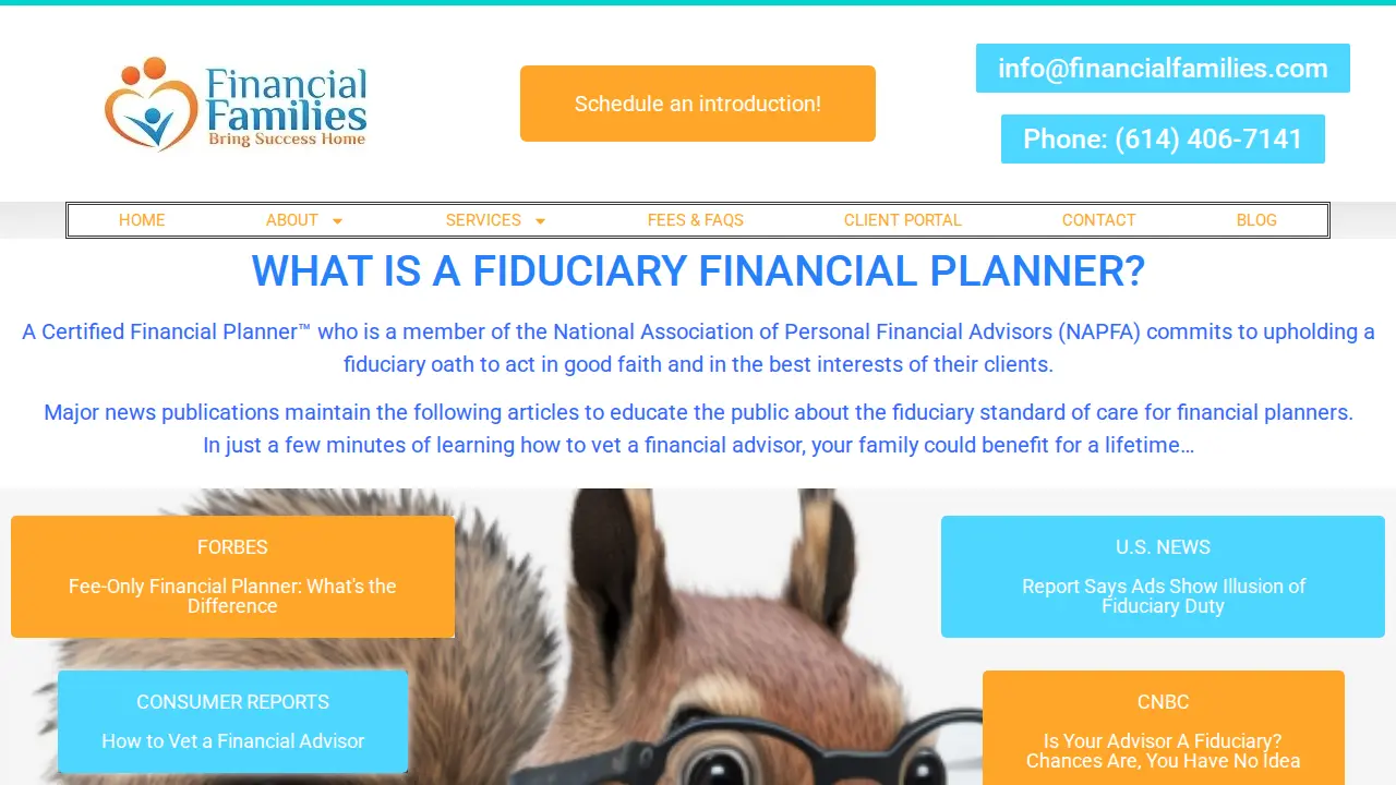 FinancialFamilies page