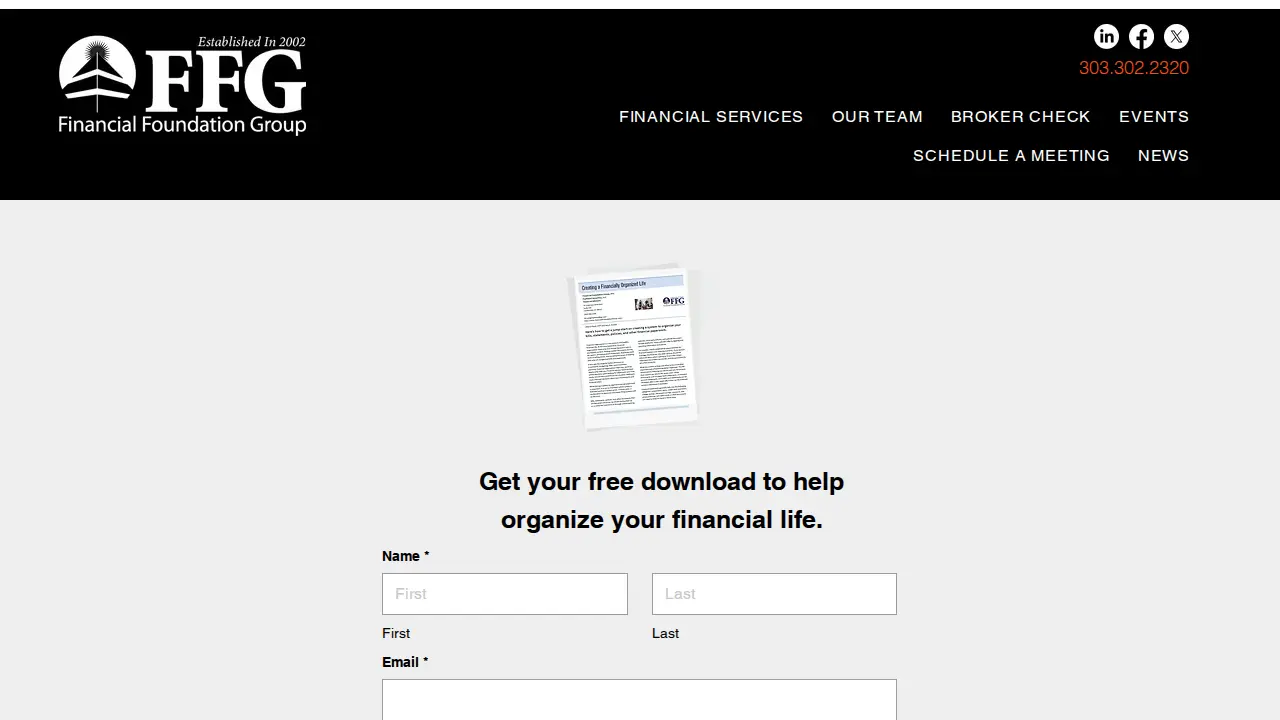 FFG (Financial Foundation Group) page