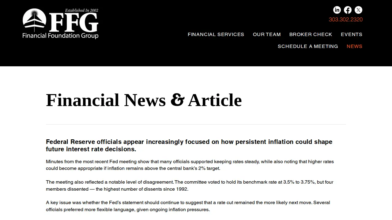 FFG (Financial Foundation Group) page