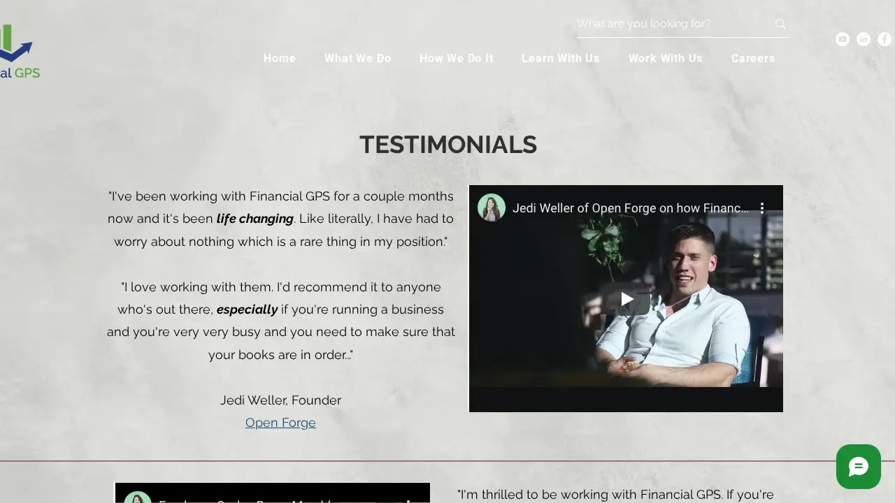 Financial GPS page