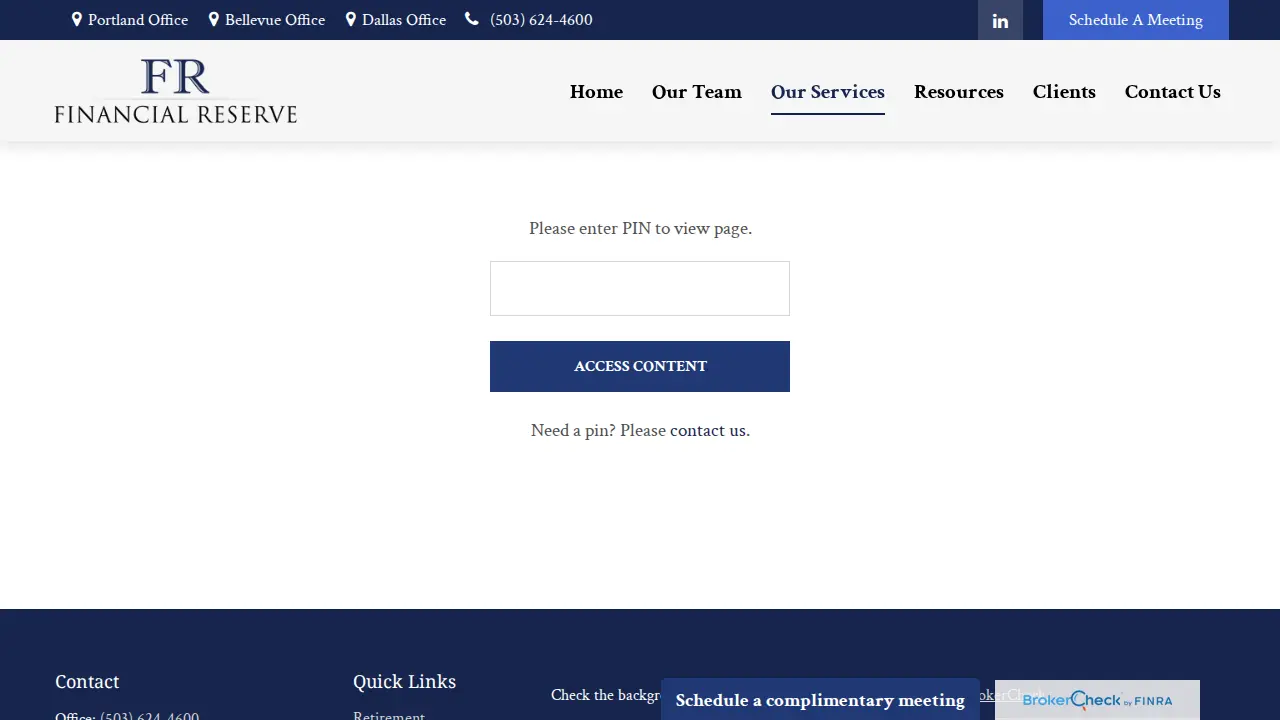 Financial Reserve page