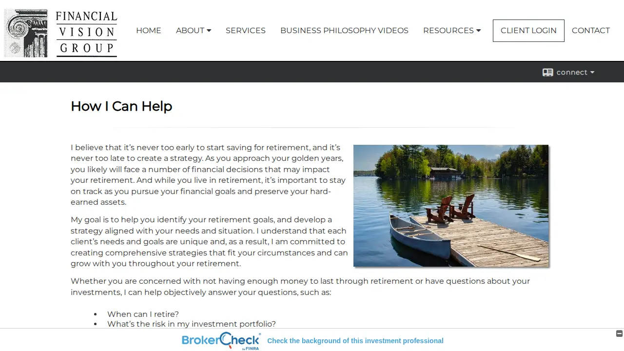 Financial Vision Group page