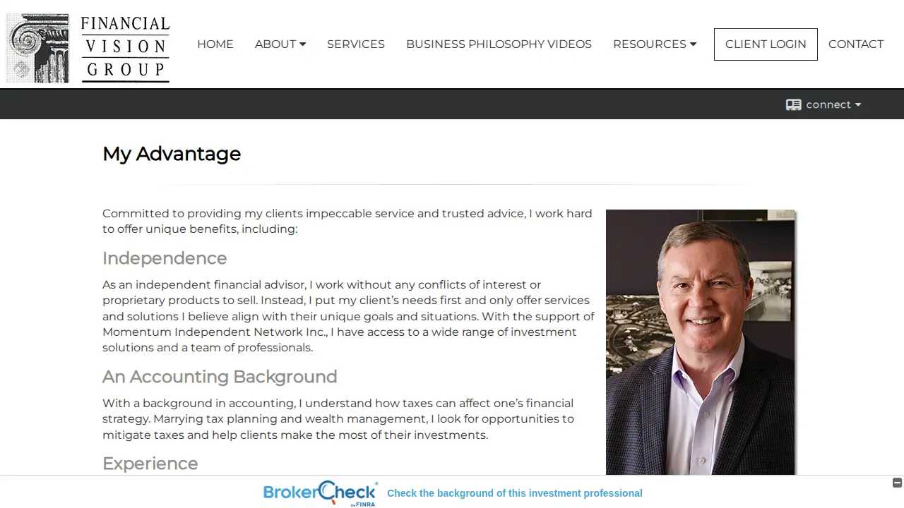 Financial Vision Group page