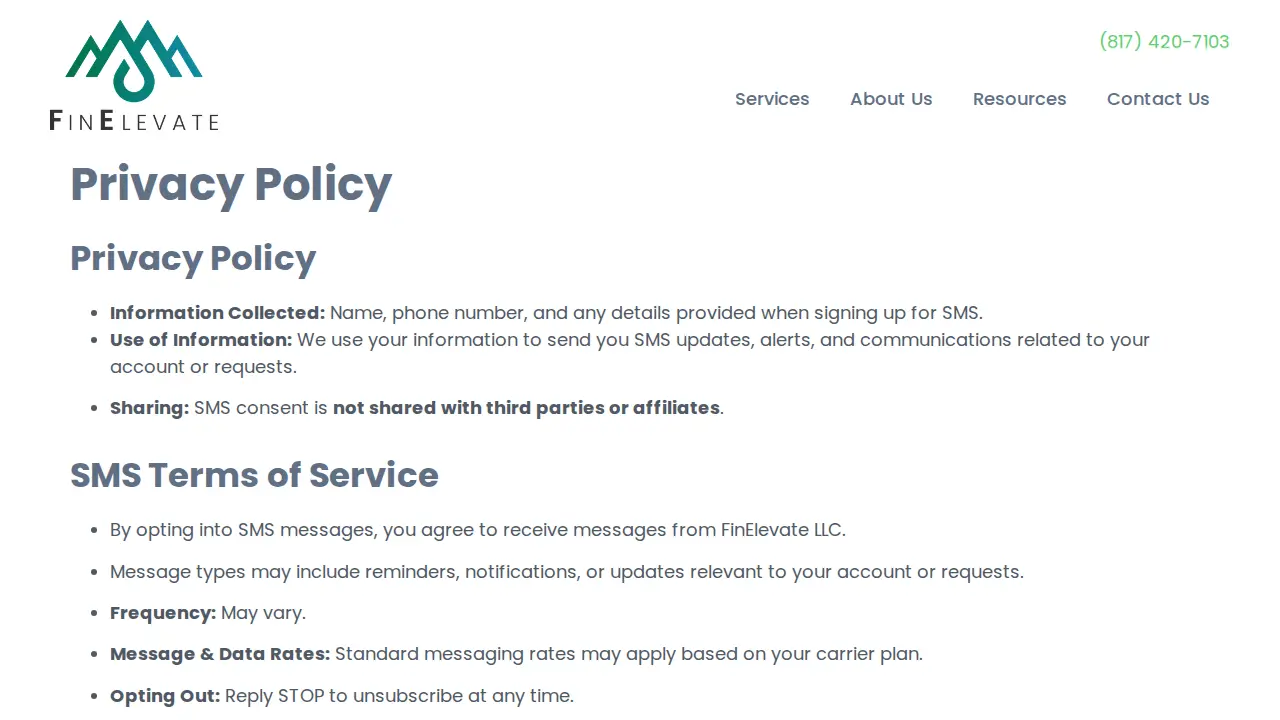 FinElevate page