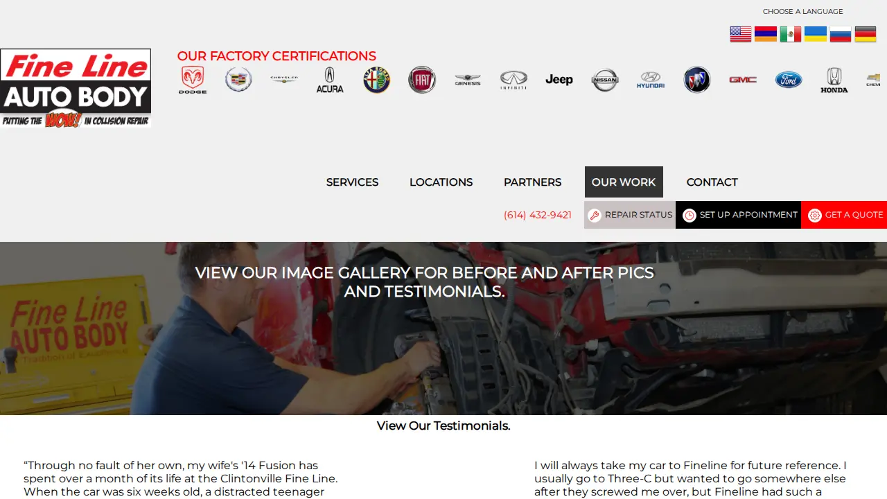 Fine Line Auto Body Easton page
