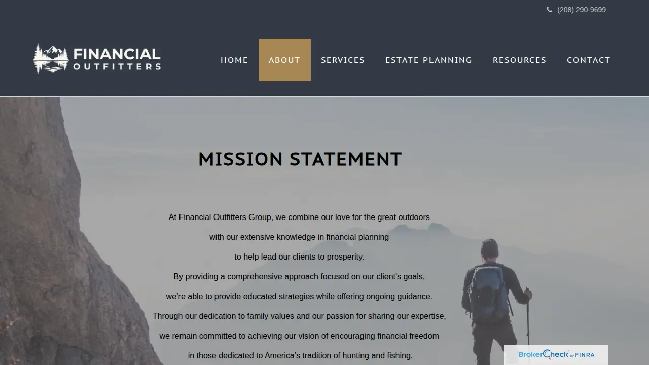 Financial Outfitters page