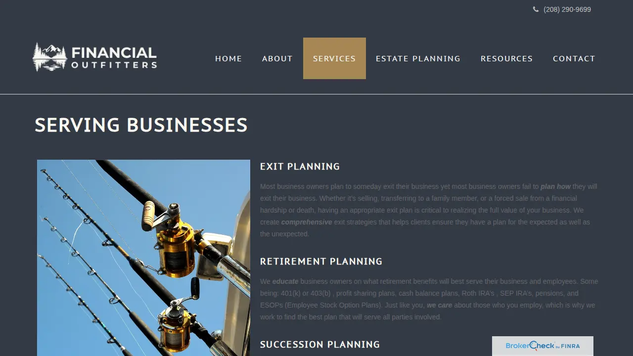 Financial Outfitters page