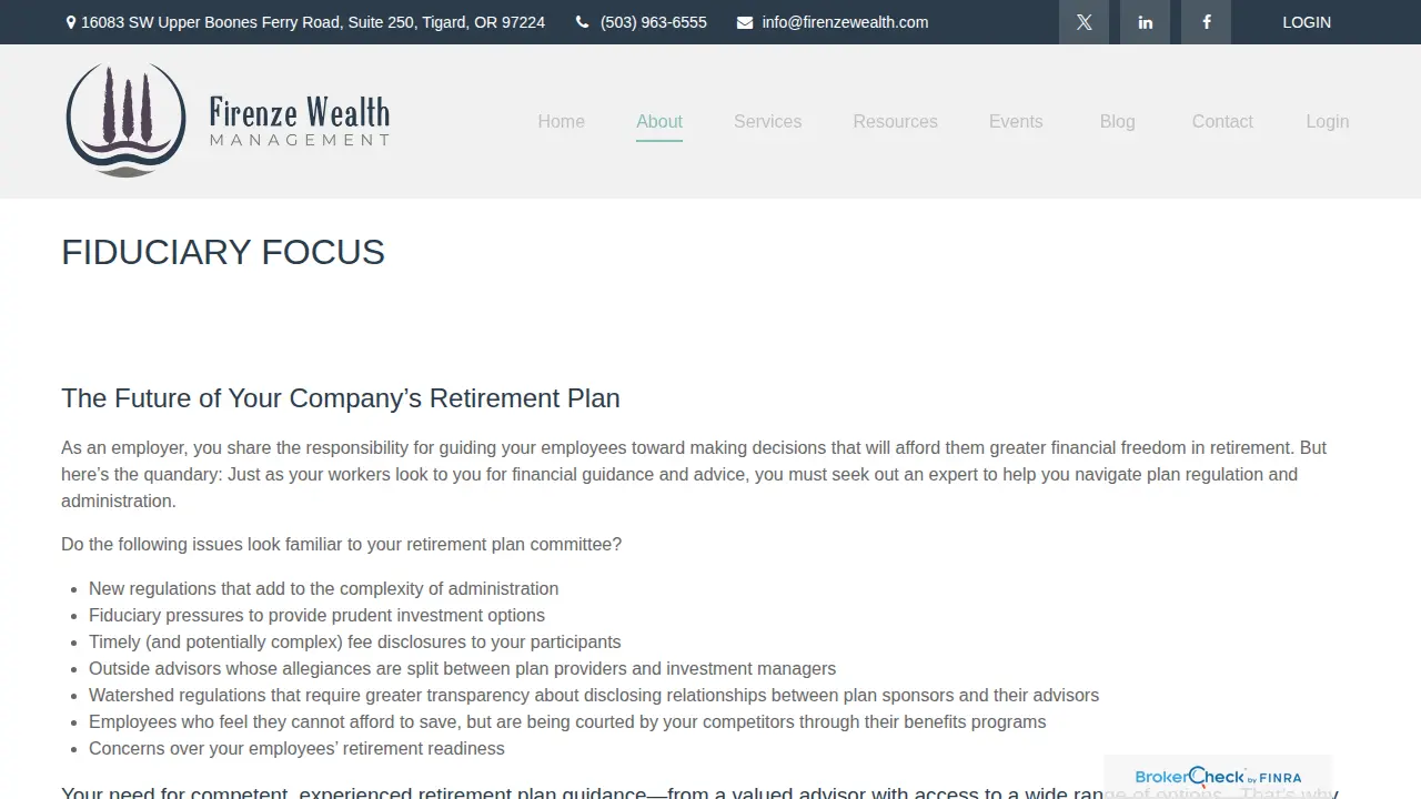 Firenze Wealth Management page