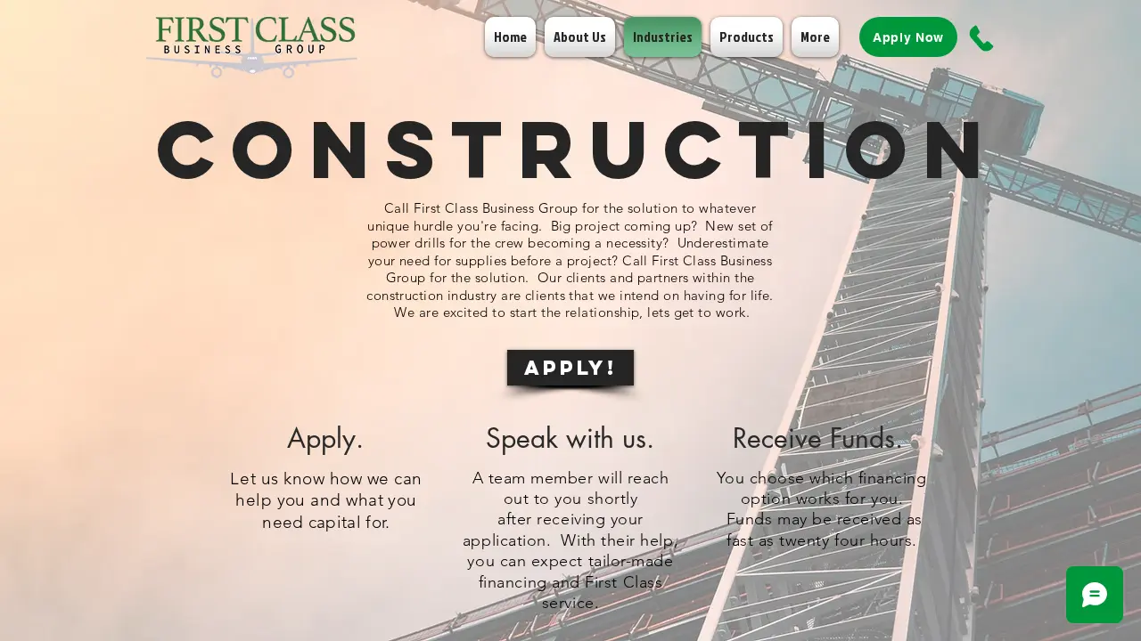 First Class Business Group page