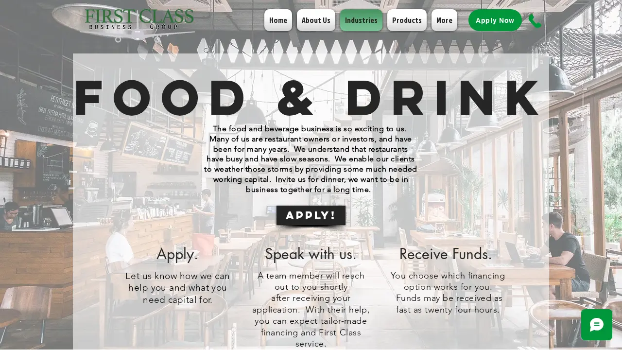 First Class Business Group page