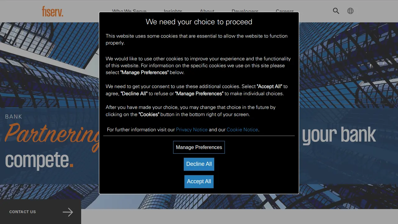 Fiserv page