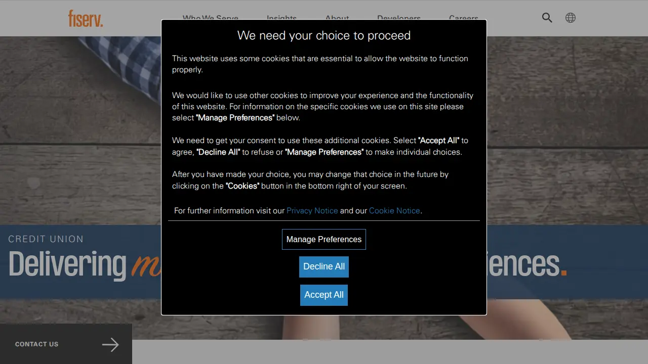 Fiserv page