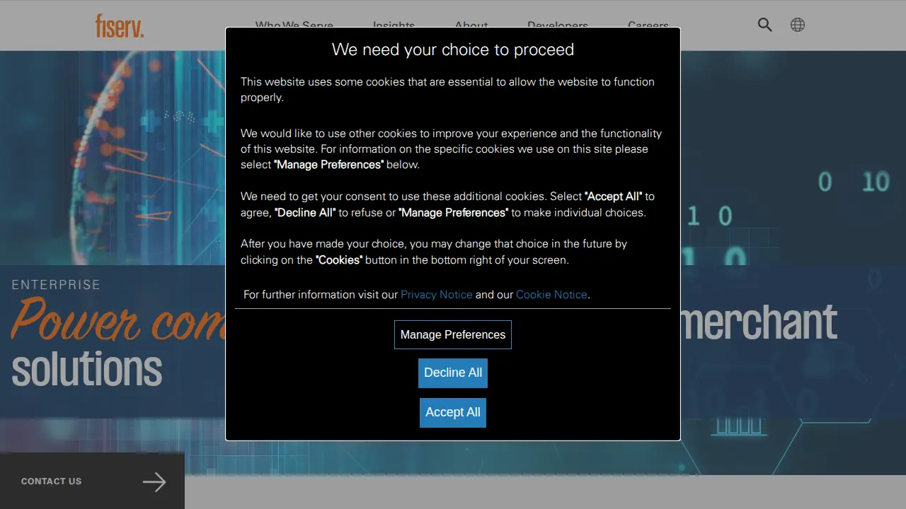 Fiserv page