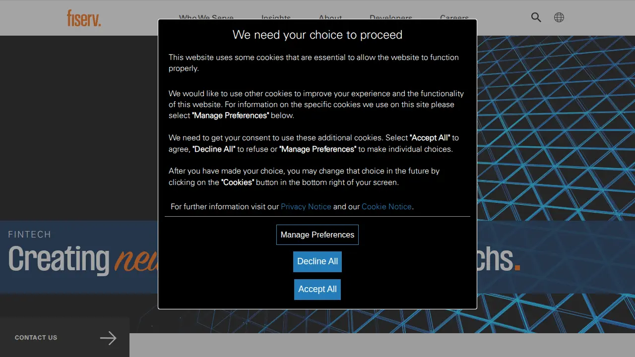 Fiserv page