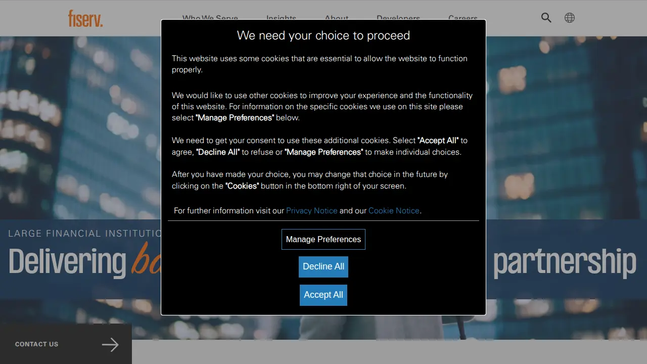 Fiserv page