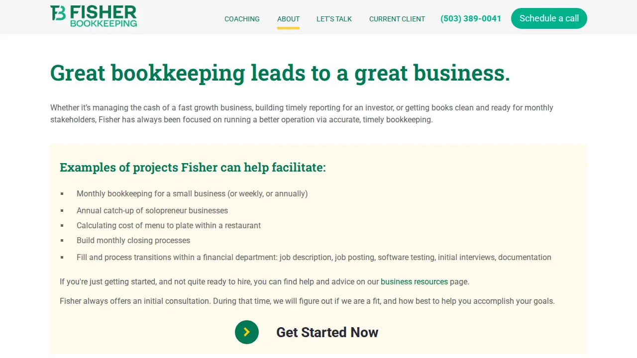 Fisher Business Management page