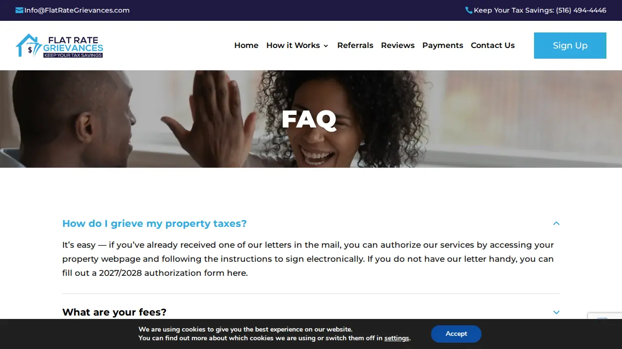 Flat Rate Grievances page