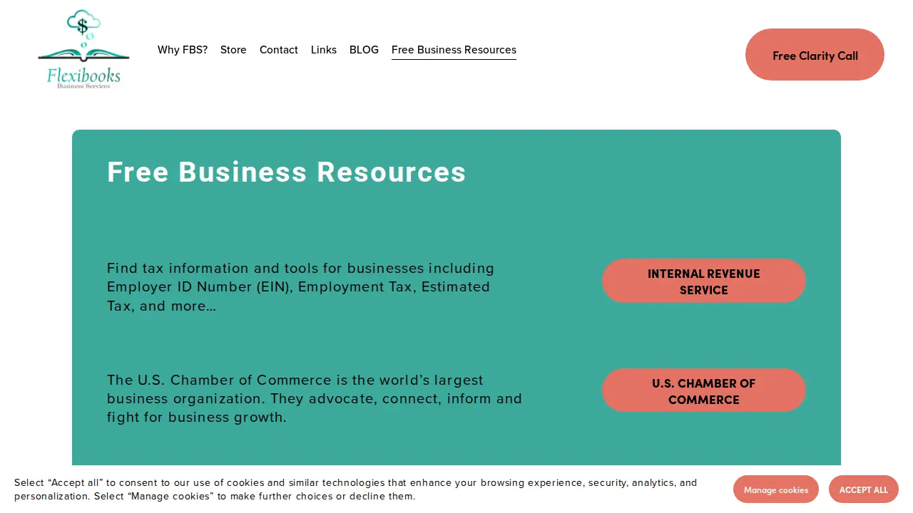 Flexibooks Business Services page