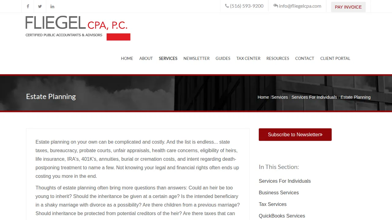 Leonard Fliegel CPA page