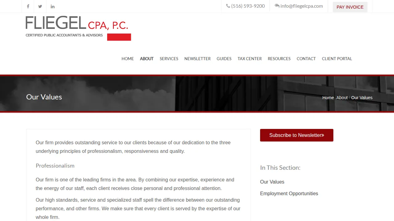 Leonard Fliegel CPA page