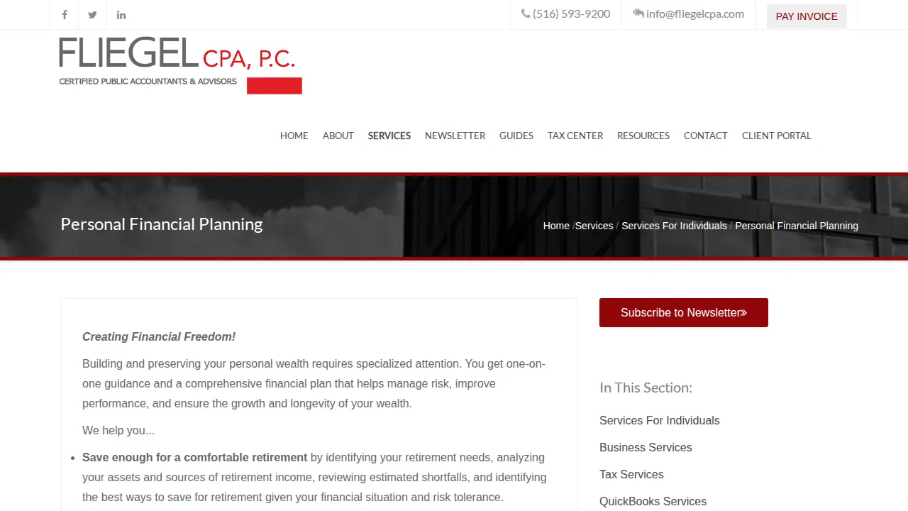 Leonard Fliegel CPA page