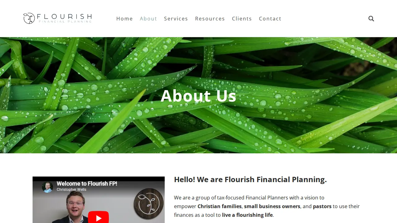 Flourish Financial Planning page