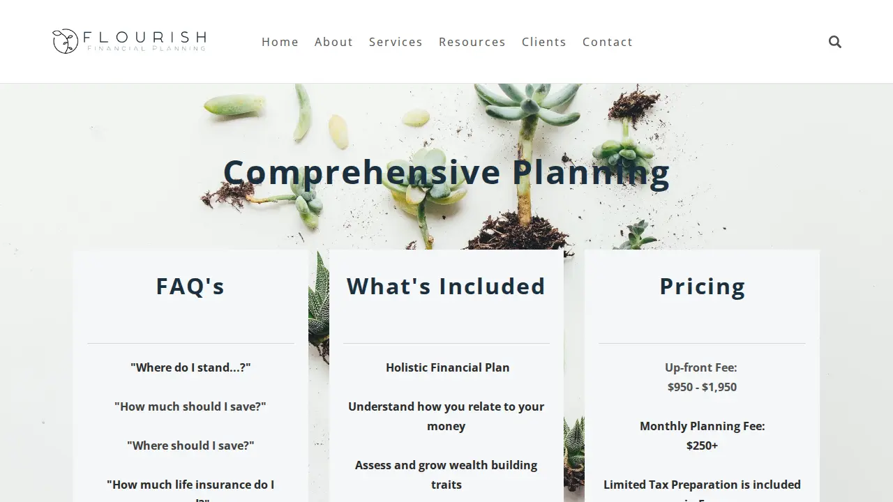 Flourish Financial Planning page