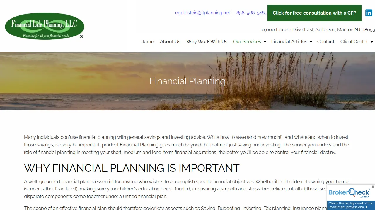 Financial Life Planning page