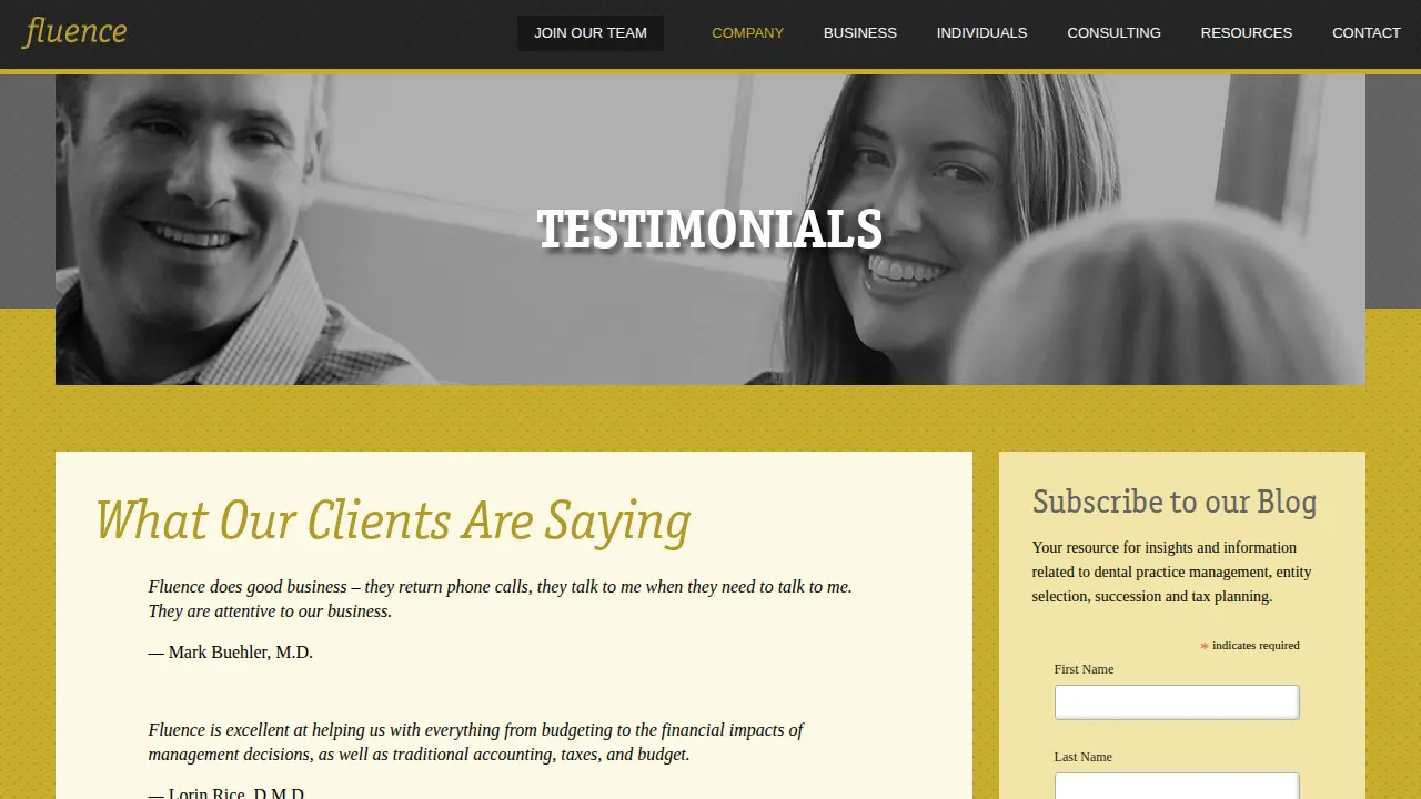 Fluence page